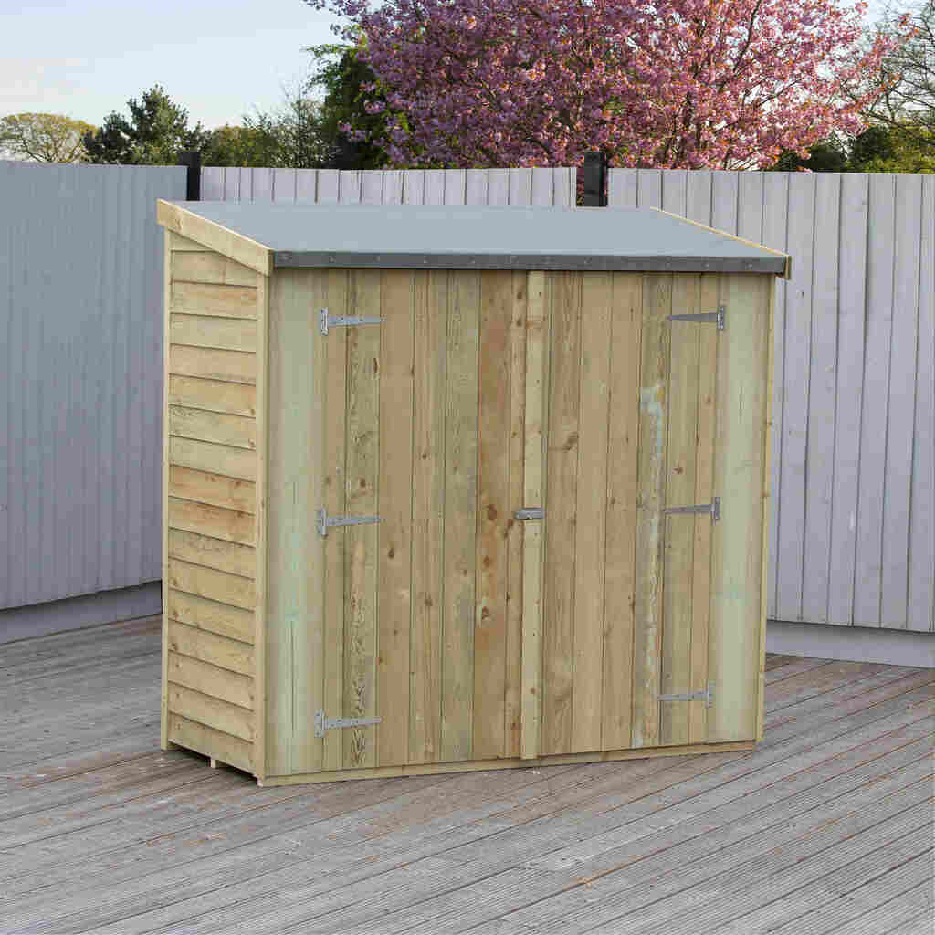 Shire Overlap Pent 6x3 Double Door Pressure Treated Range Wooden Garden Shed