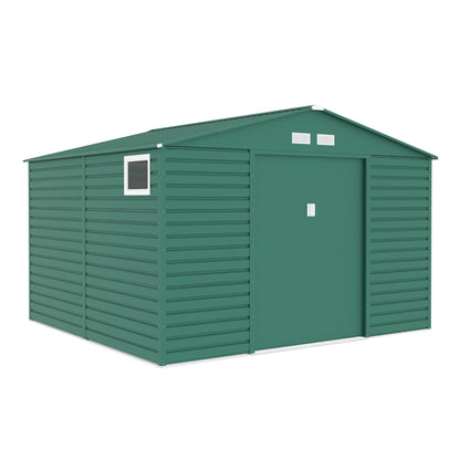 Lotus Hypnos Apex Metal Shed - 11x10.5ft Green