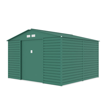 Lotus Hypnos Apex Metal Shed - 11x10.5ft Green