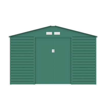 Lotus Hypnos Apex Metal Shed - 11x10.5ft Green