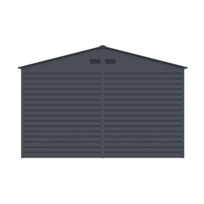 Lotus Hypnos Apex Metal Shed - 11x10.5ft Grey