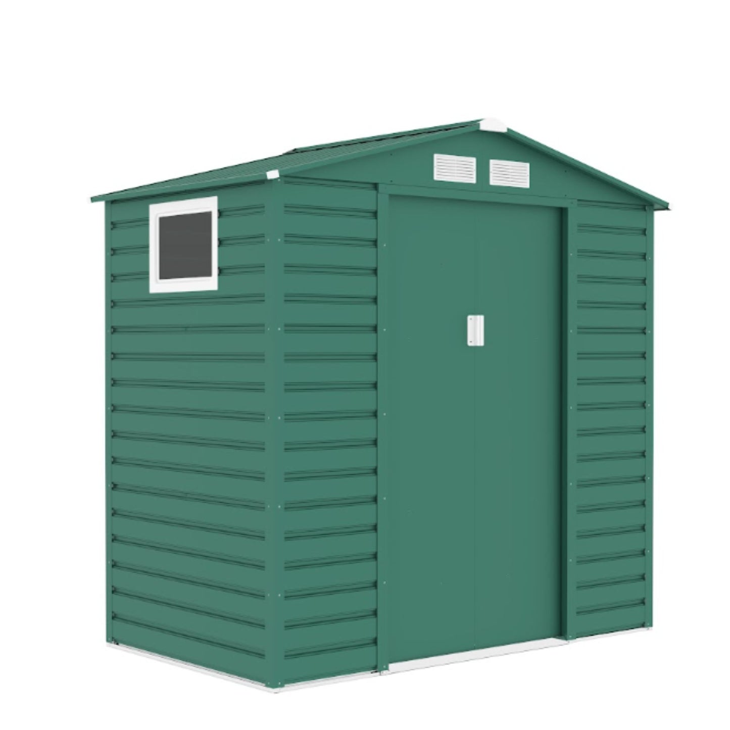 Lotus Hypnos Apex Metal Shed - 7x4ft Green