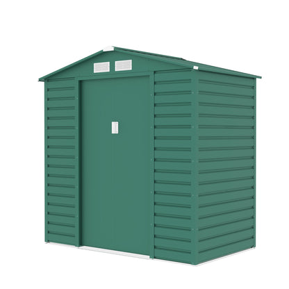 Lotus Hypnos Apex Metal Shed - 7x4ft Green