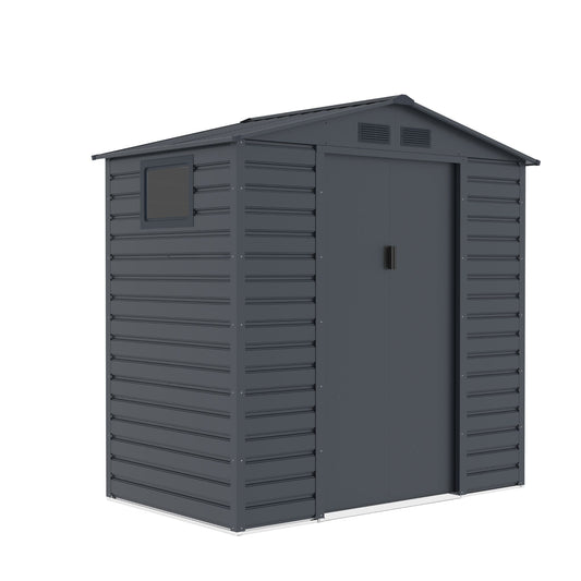 Lotus Hypnos Apex Metal Shed - 7x4ft Grey