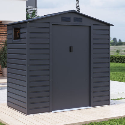 Lotus Hypnos Apex Metal Shed - 7x4ft Grey