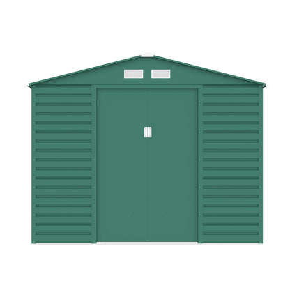 Lotus Hypnos Apex Metal Shed - 9x6ft Green