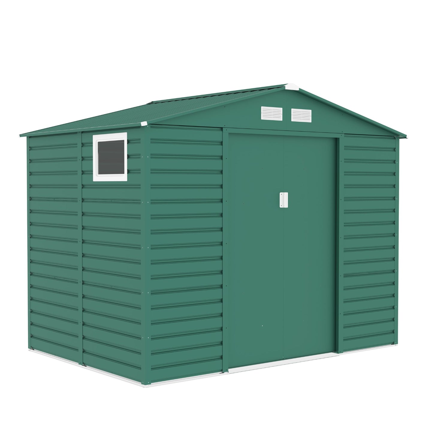 Lotus Hypnos Apex Metal Shed - 9x6ft Green