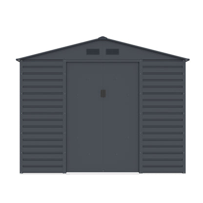 Lotus Hypnos Apex Metal Shed - 9x6ft Grey