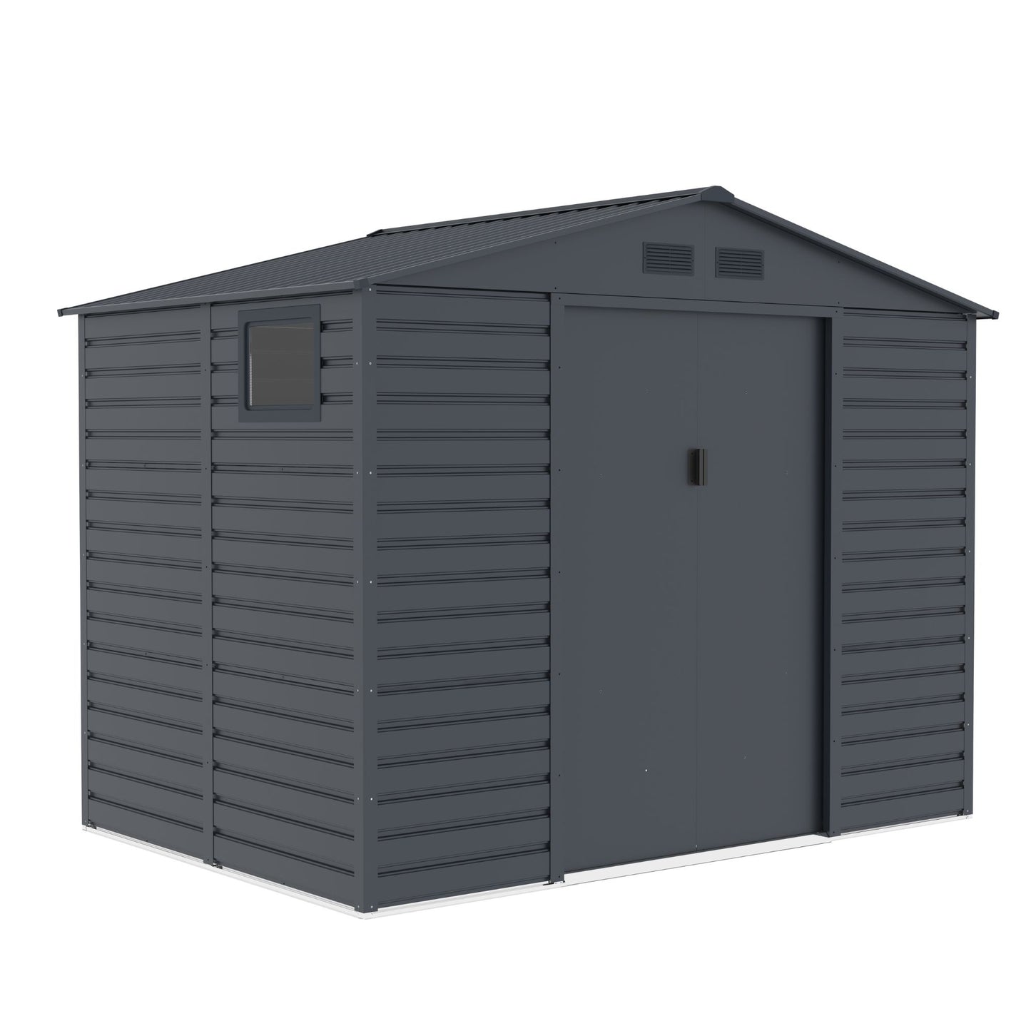 Lotus Hypnos Apex Metal Shed - 9x6ft Grey