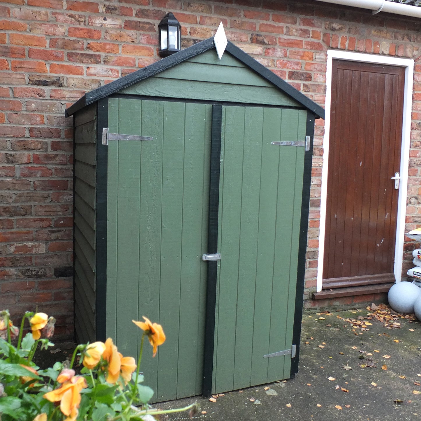 Shire Overlap Double Door + Shelves 4x3 ft Dip Treated Wooden Garden Shed