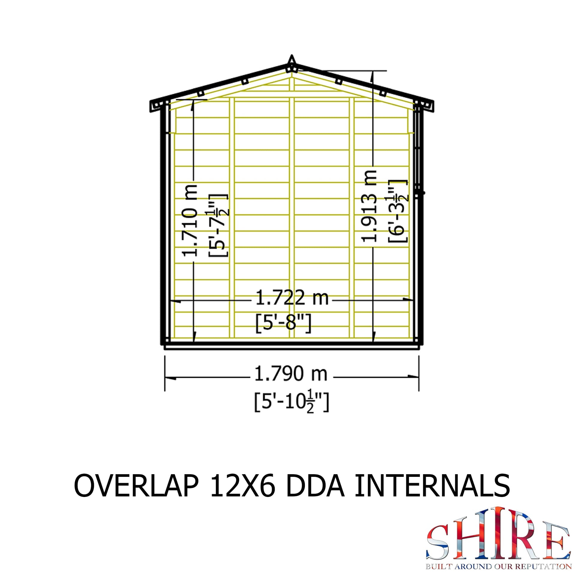 Shire Overlap Double Door 12 x 6 Dip Treated Wooden Garden Shed