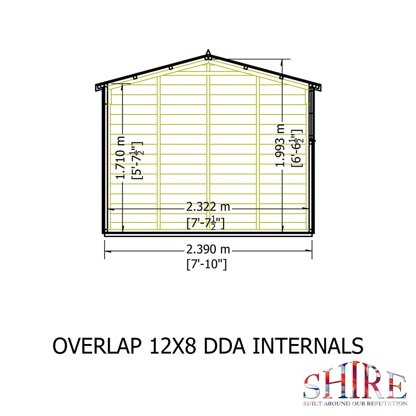 Shire Overlap Double Door 12x 8 Dip Treated Wooden Garden Shed