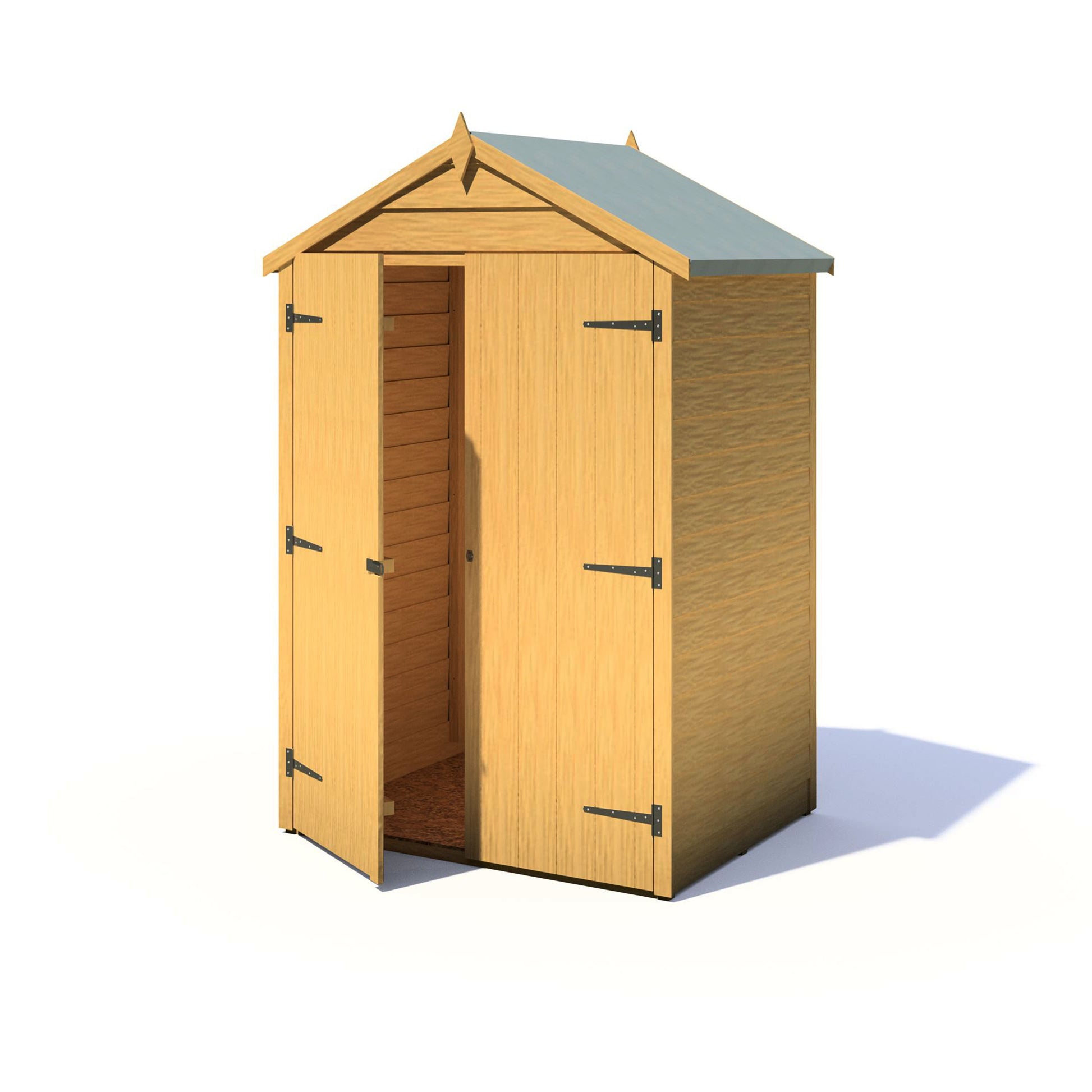 Shire Overlap Double Door 4x3 ft Dip Treated Wooden Garden Shed