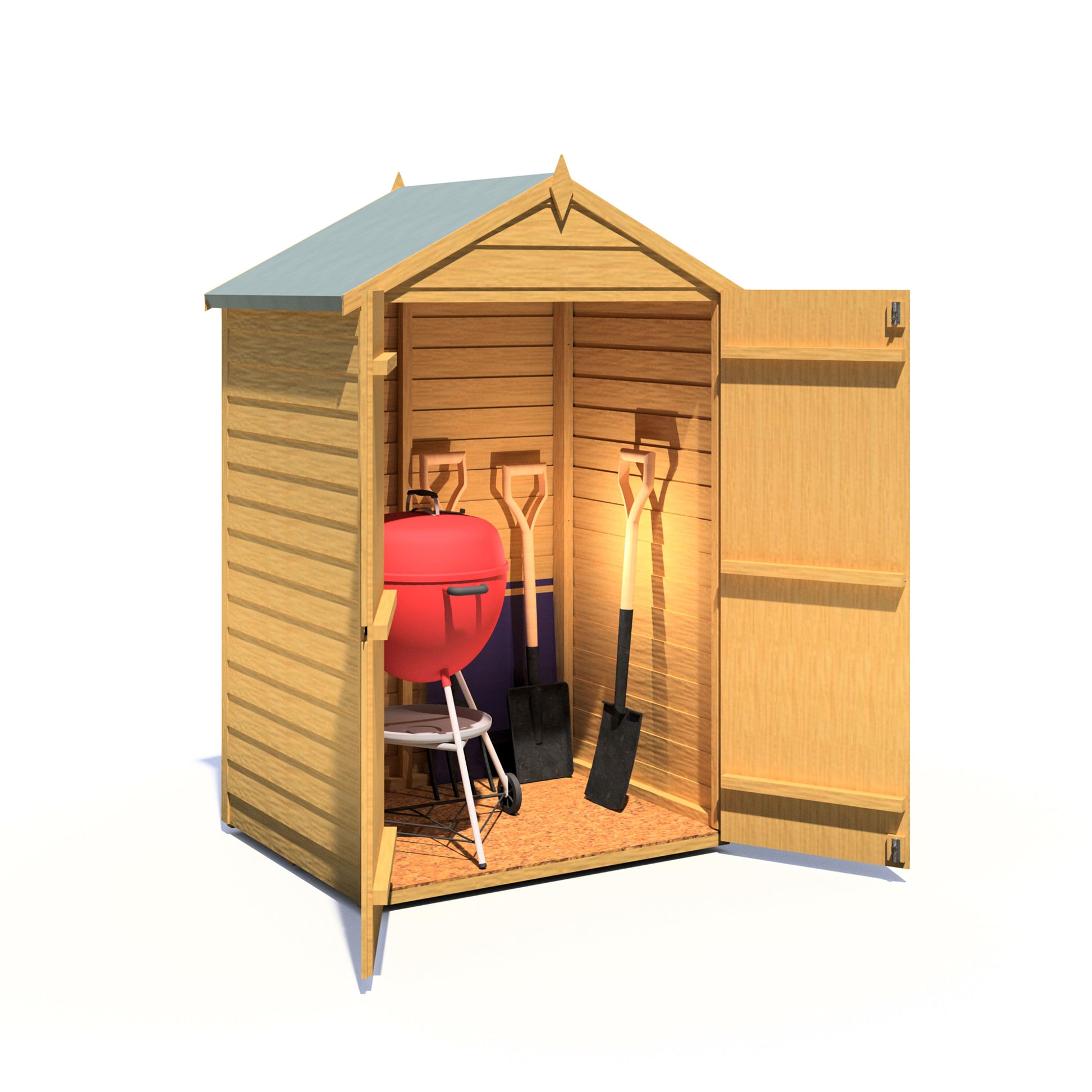 Shire Overlap Double Door 4x3 ft Dip Treated Wooden Garden Shed