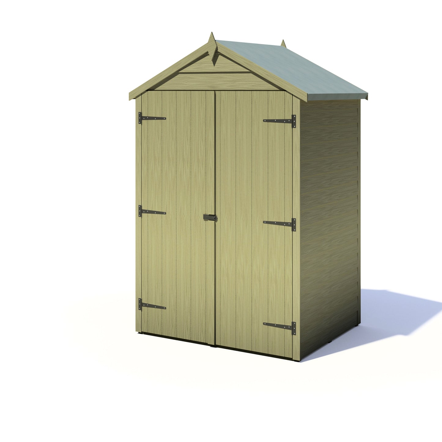 Shire Overlap Pressure Treated 4x3 Double Door Pressure Treated Value Range Wooden Garden Shed