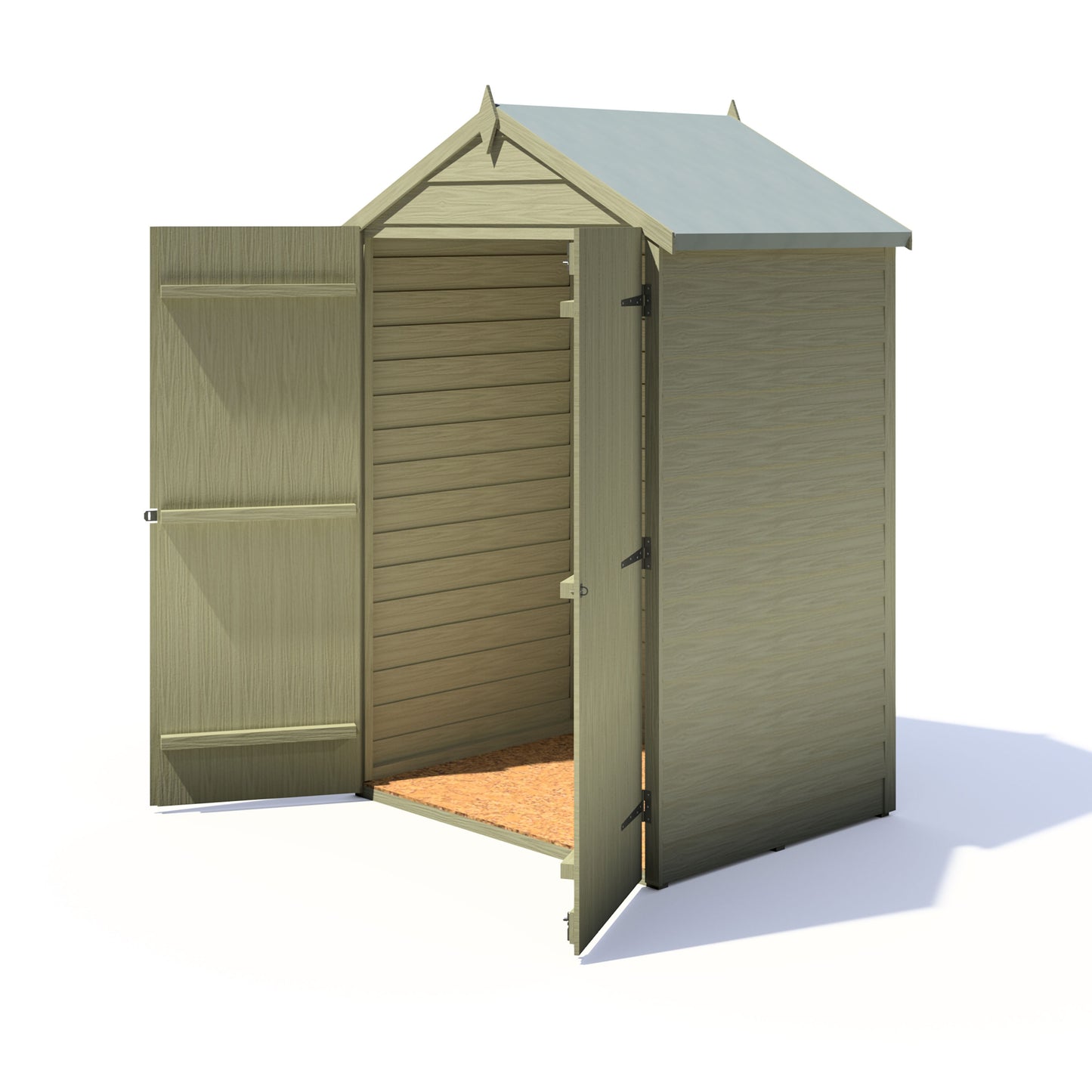 Shire Overlap Pressure Treated 4x3 Double Door Pressure Treated Value Range Wooden Garden Shed