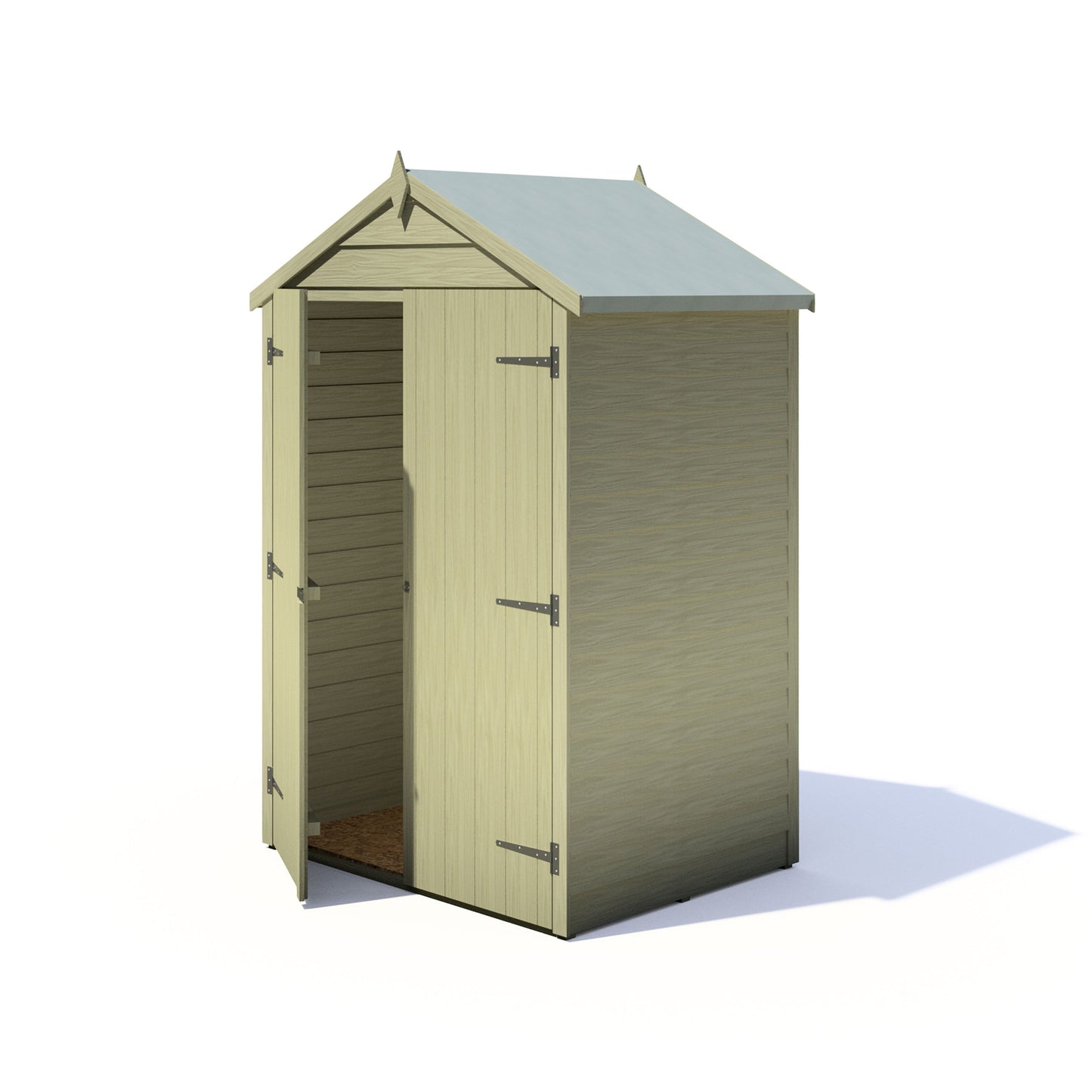 Shire Overlap Pressure Treated 4x3 Double Door Pressure Treated Value Range Wooden Garden Shed