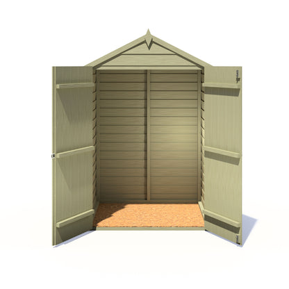 Shire Overlap Pressure Treated 4x3 Double Door Pressure Treated Value Range Wooden Garden Shed