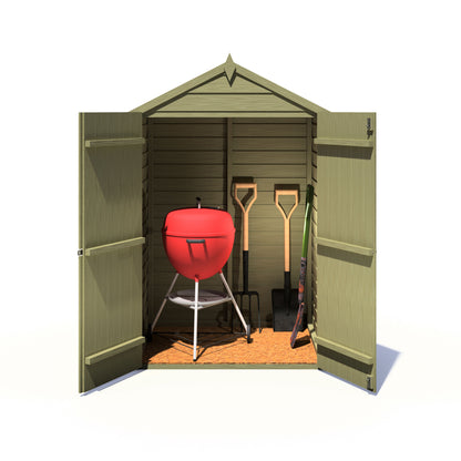 Shire Overlap Pressure Treated 4x3 Double Door Pressure Treated Value Range Wooden Garden Shed