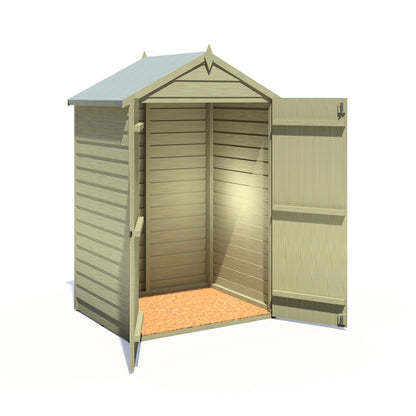 Shire Overlap Pressure Treated 4x3 Double Door Pressure Treated Value Range Wooden Garden Shed