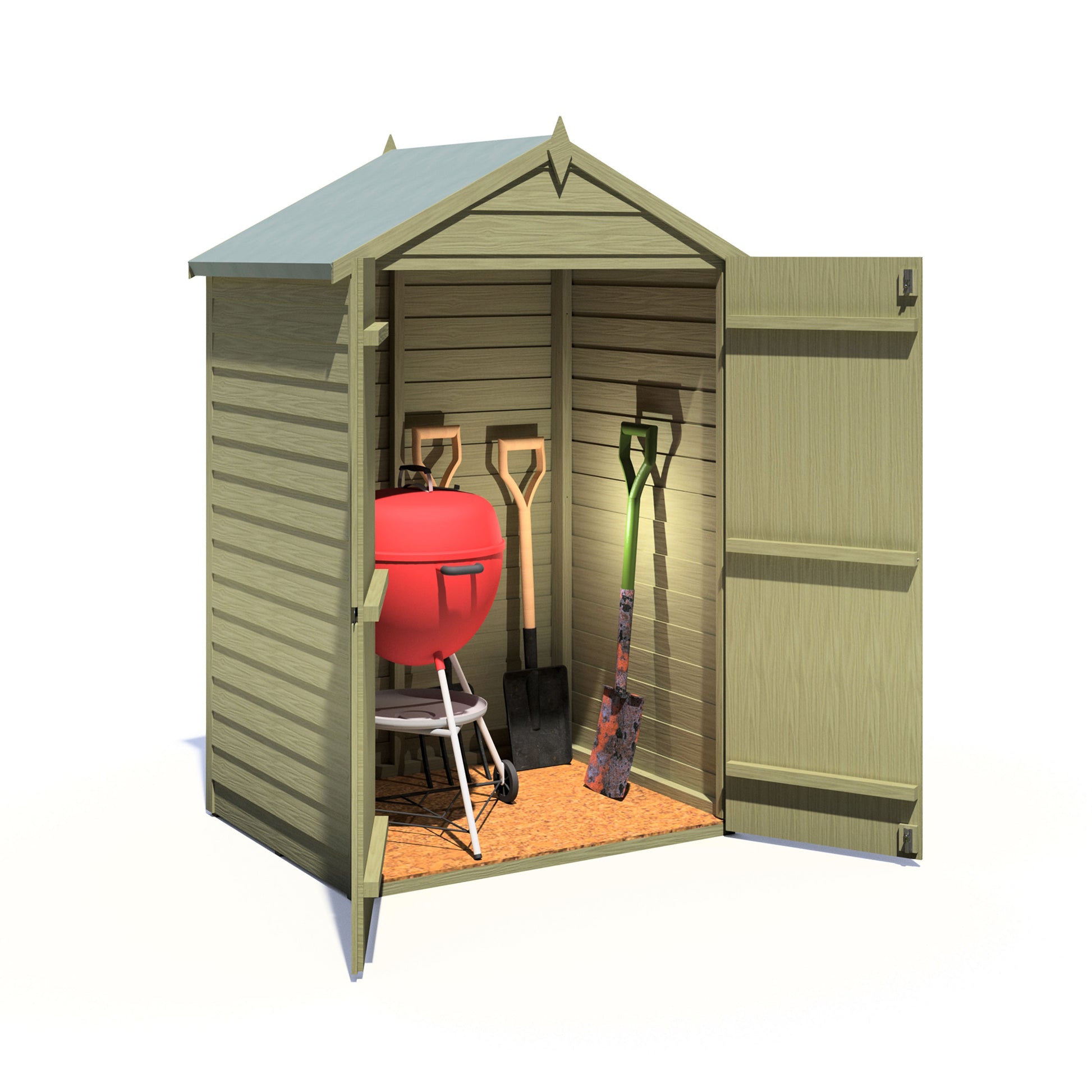 Shire Overlap Pressure Treated 4x3 Double Door Pressure Treated Value Range Wooden Garden Shed