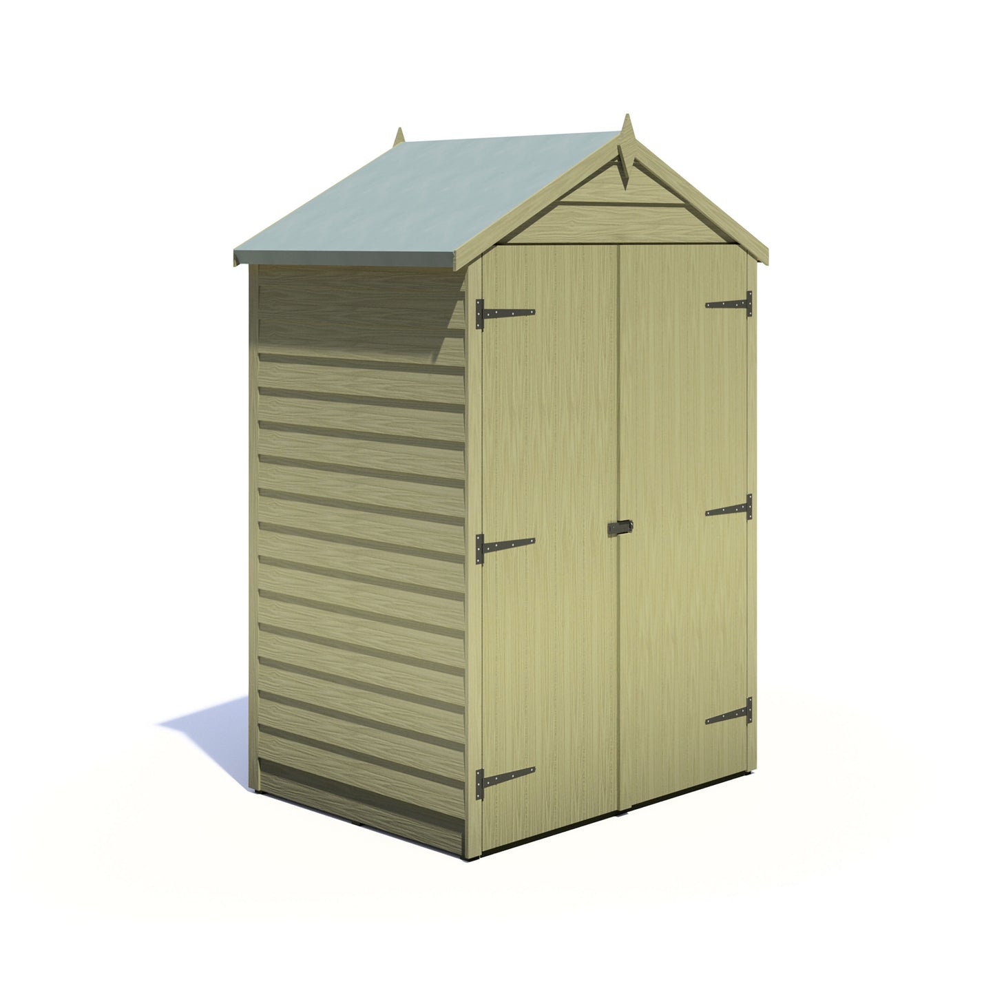 Shire Overlap Pressure Treated 4x3 Double Door Pressure Treated Value Range Wooden Garden Shed