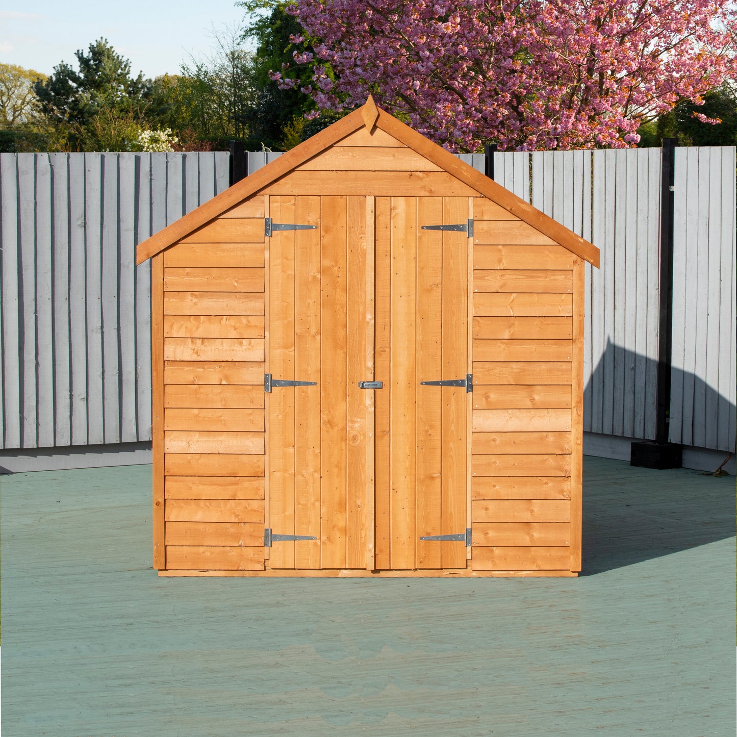 Shire Overlap 8' x 6' Double Door Value With Window Dip Treated Wooden Apex Garden Shed