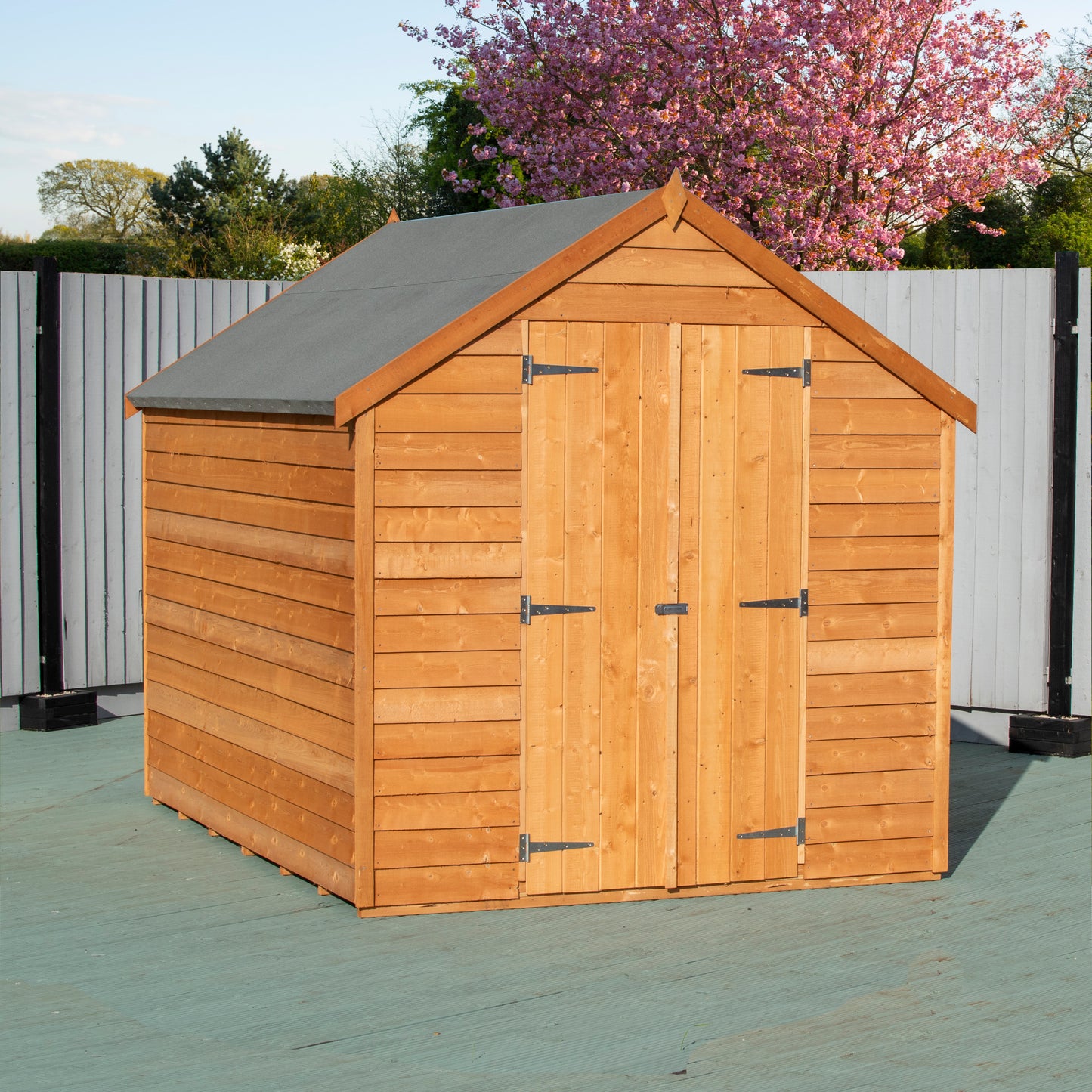 Shire Overlap 8' x 6' Double Door Value With Window Dip Treated Wooden Apex Garden Shed