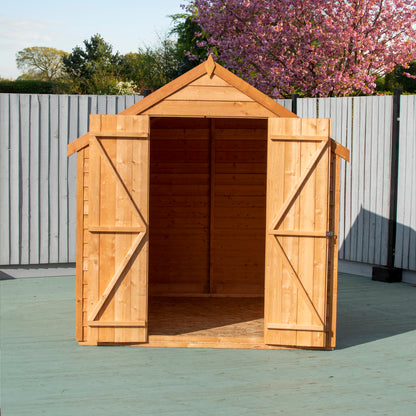 Shire Overlap 8' x 6' Double Door Value With Window Dip Treated Wooden Apex Garden Shed