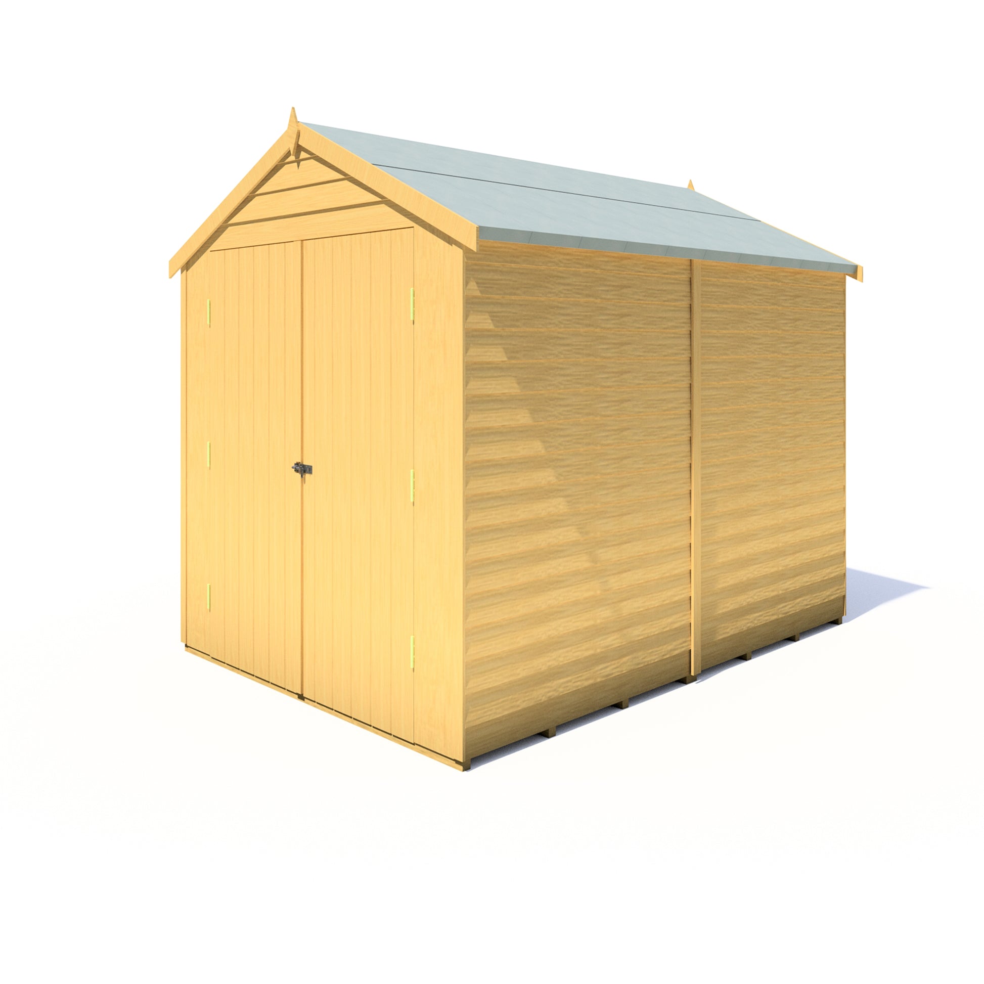 Shire Overlap Premium Double Door No windows 8 x 6 ft Dip Treated Wooden Garden Shed