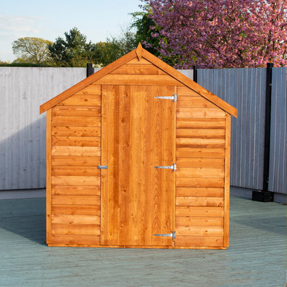 Shire Overlap 8' x 6' Single Door Value with Window Dip Treated Wooden Apex Garden Shed