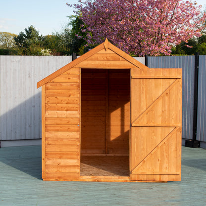 Shire Overlap 8' x 6' Single Door Value with Window Dip Treated Wooden Apex Garden Shed