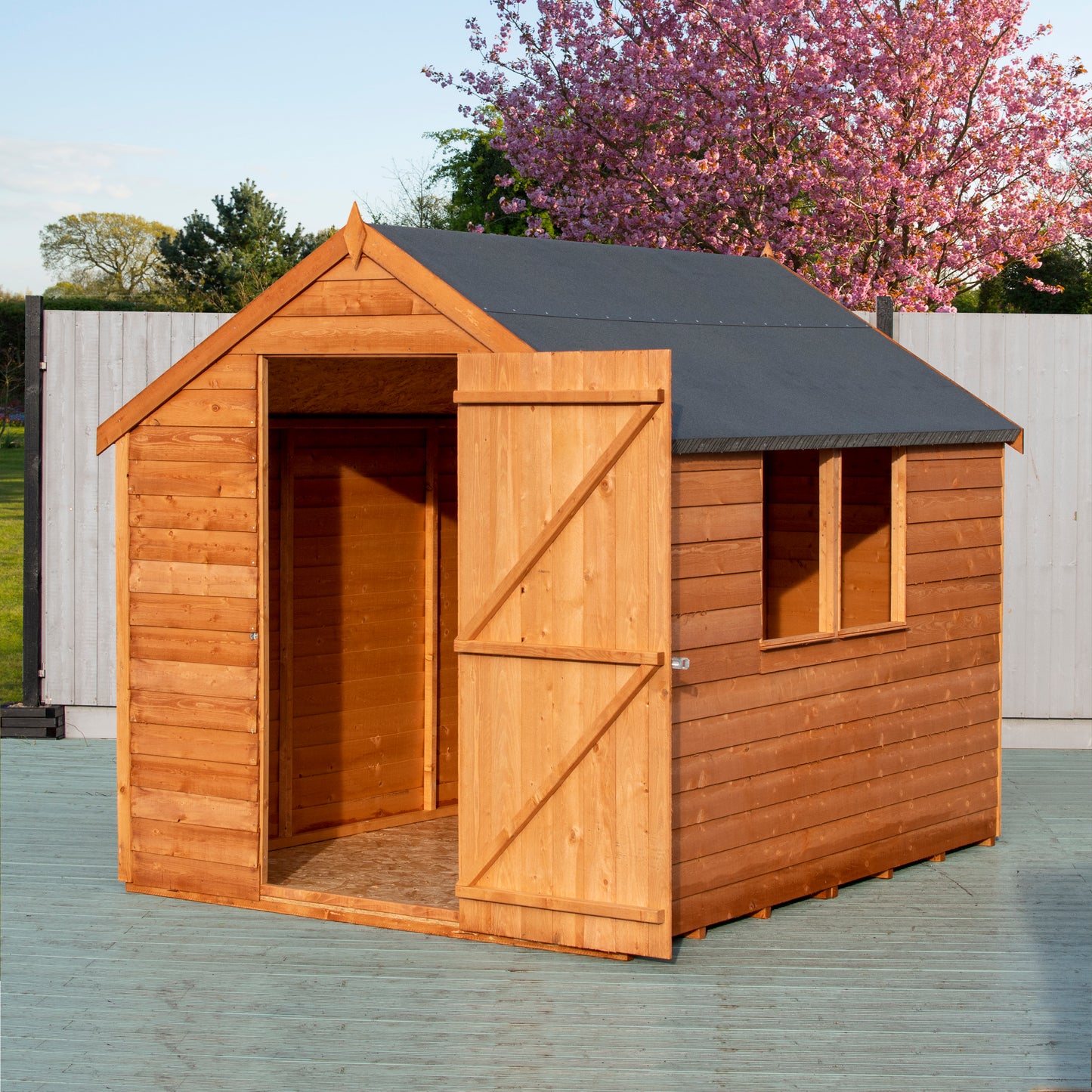 Shire Overlap 8' x 6' Single Door Value with Window Dip Treated Wooden Apex Garden Shed