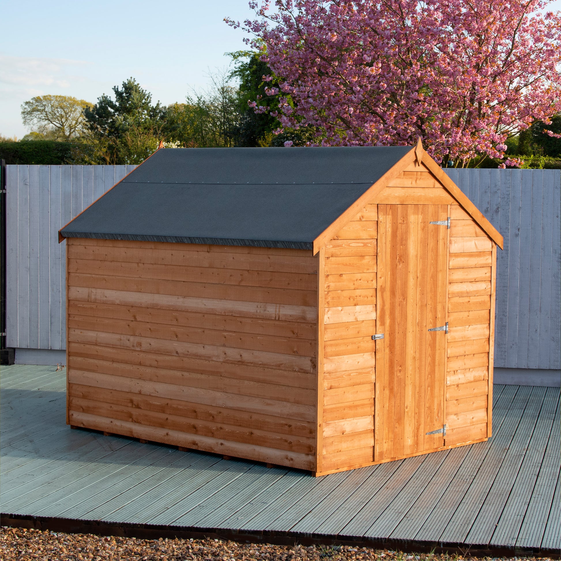 Shire Overlap 8' x 6' Single Door Value with Window Dip Treated Wooden Apex Garden Shed