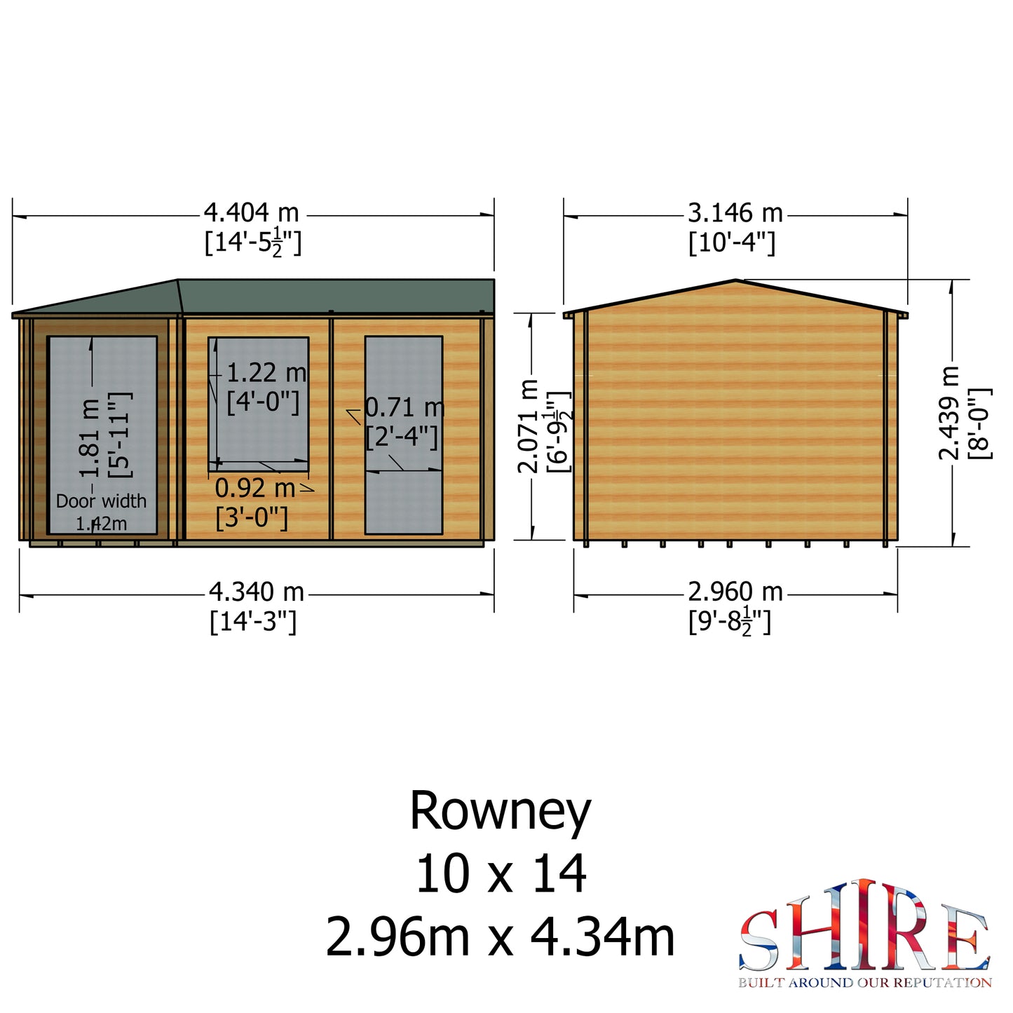 Shire Rowney 10' x 14' ft Corner Log Cabin