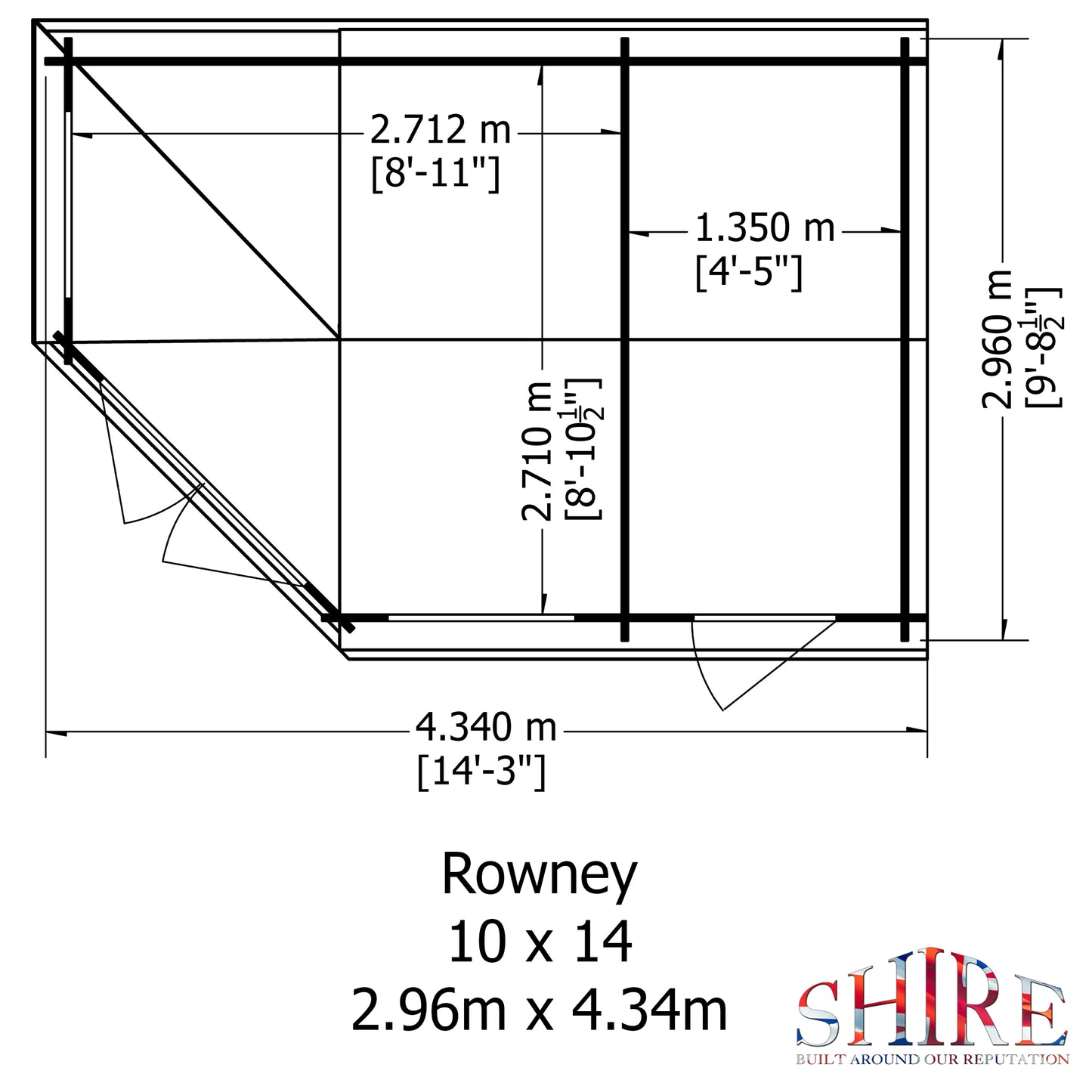 Shire Rowney 10' x 14' ft Corner Log Cabin