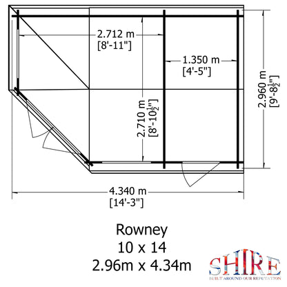 Shire Rowney 10' x 14' ft Corner Log Cabin