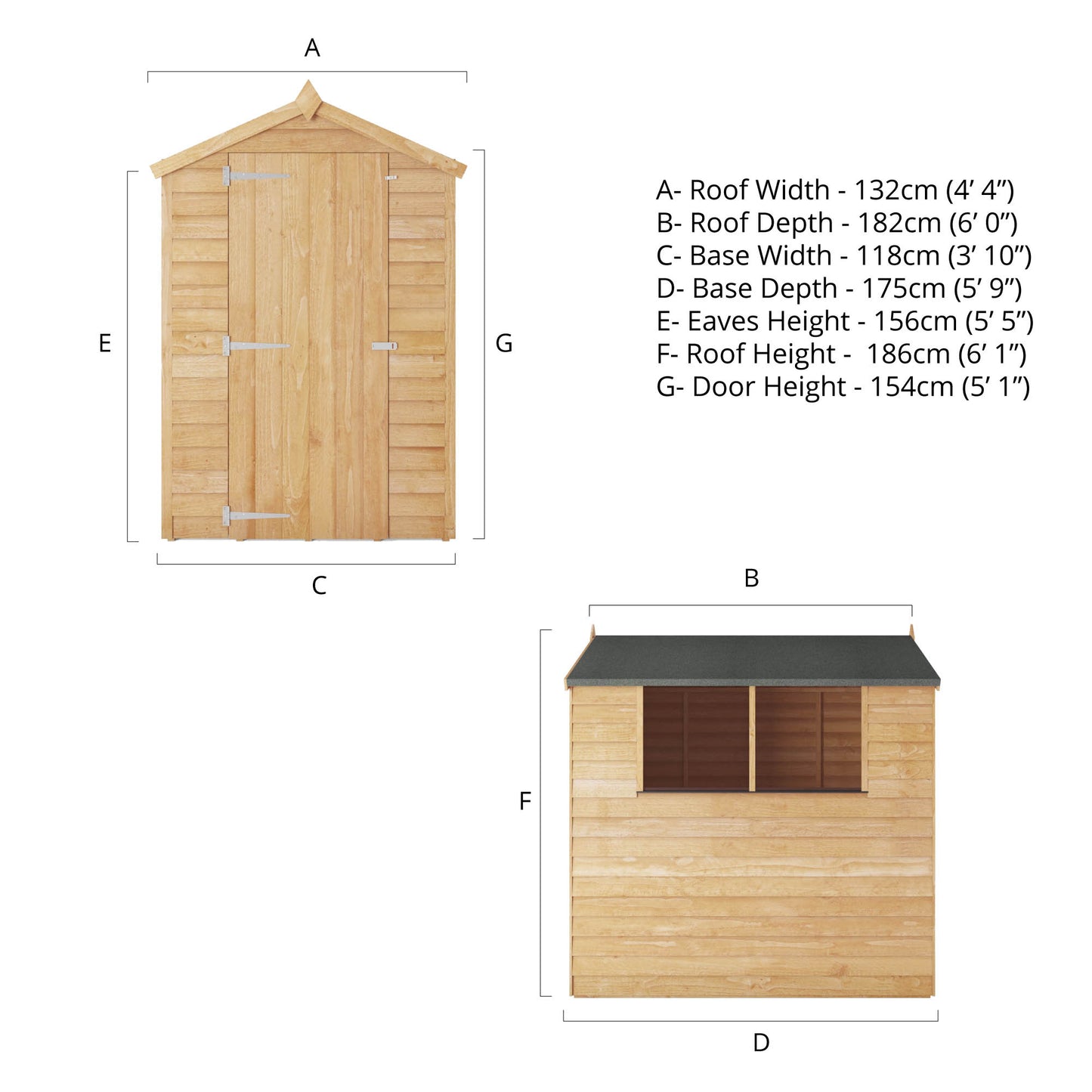 Mercia 6 x 4 Overlap Apex Shed