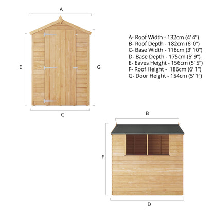 Mercia 6 x 4 Overlap Apex Shed