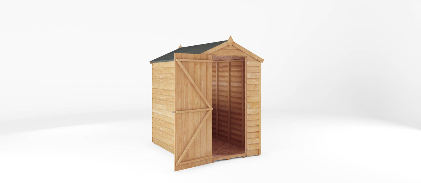 Mercia 6 x 4 Overlap Apex  - Windowless Shed