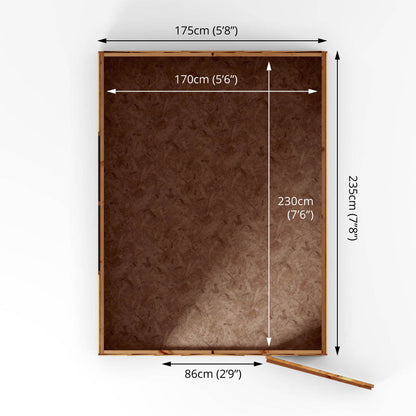 Mercia 8 x 6 Overlap Apex - Single Door - Windowless Shed