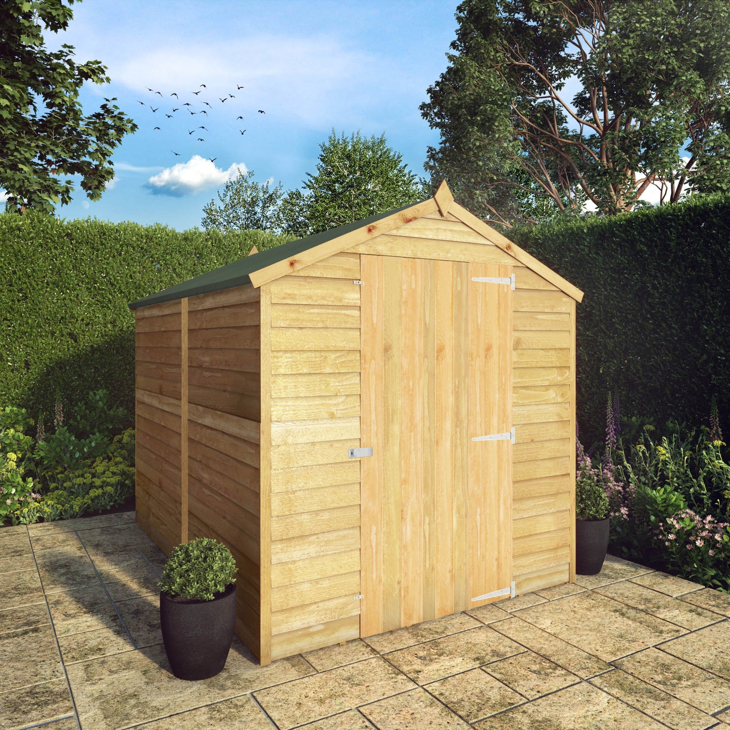 Mercia 8 x 6 Overlap Apex - Single Door - Windowless Shed