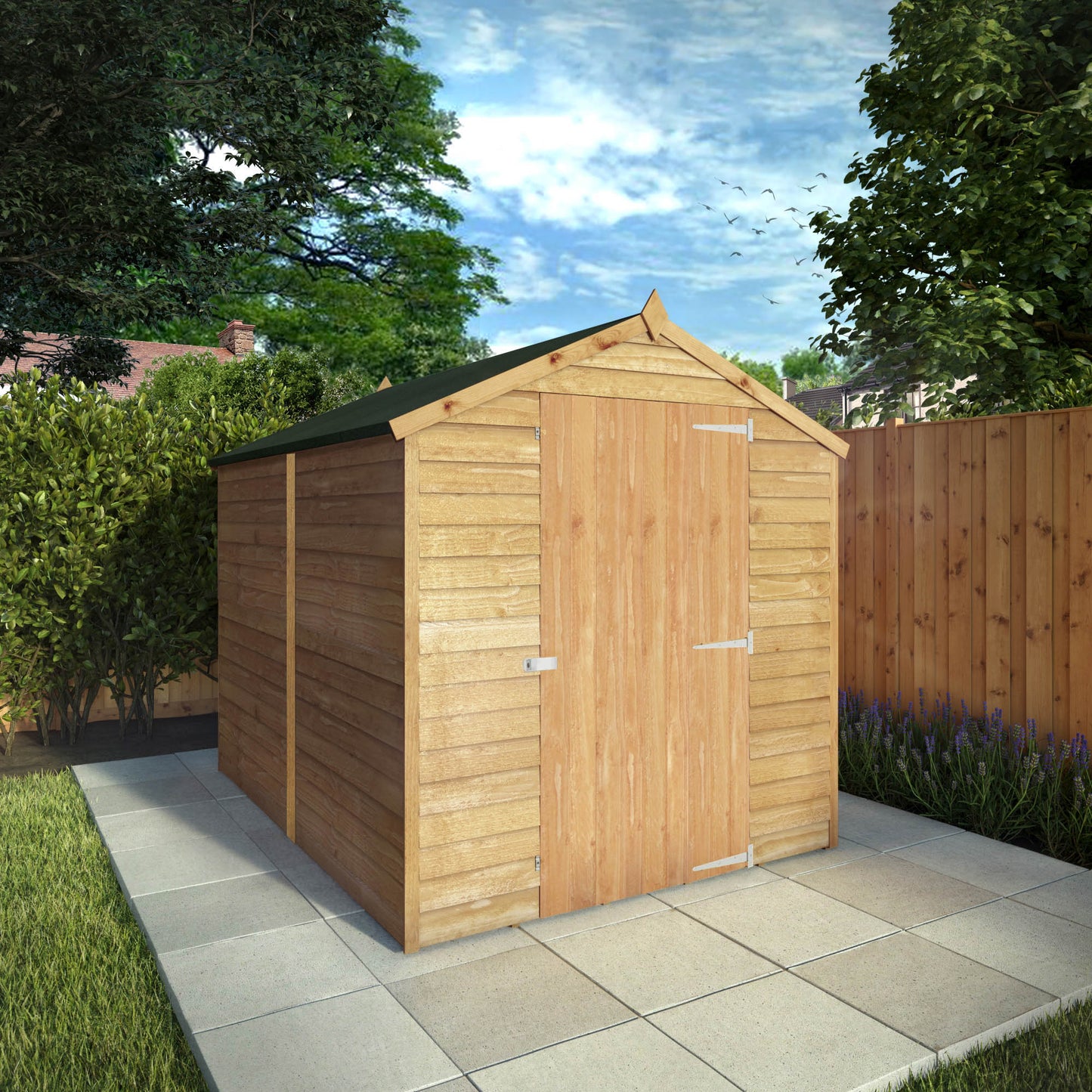 Mercia 8 x 6 Overlap Apex - Single Door - Windowless Shed