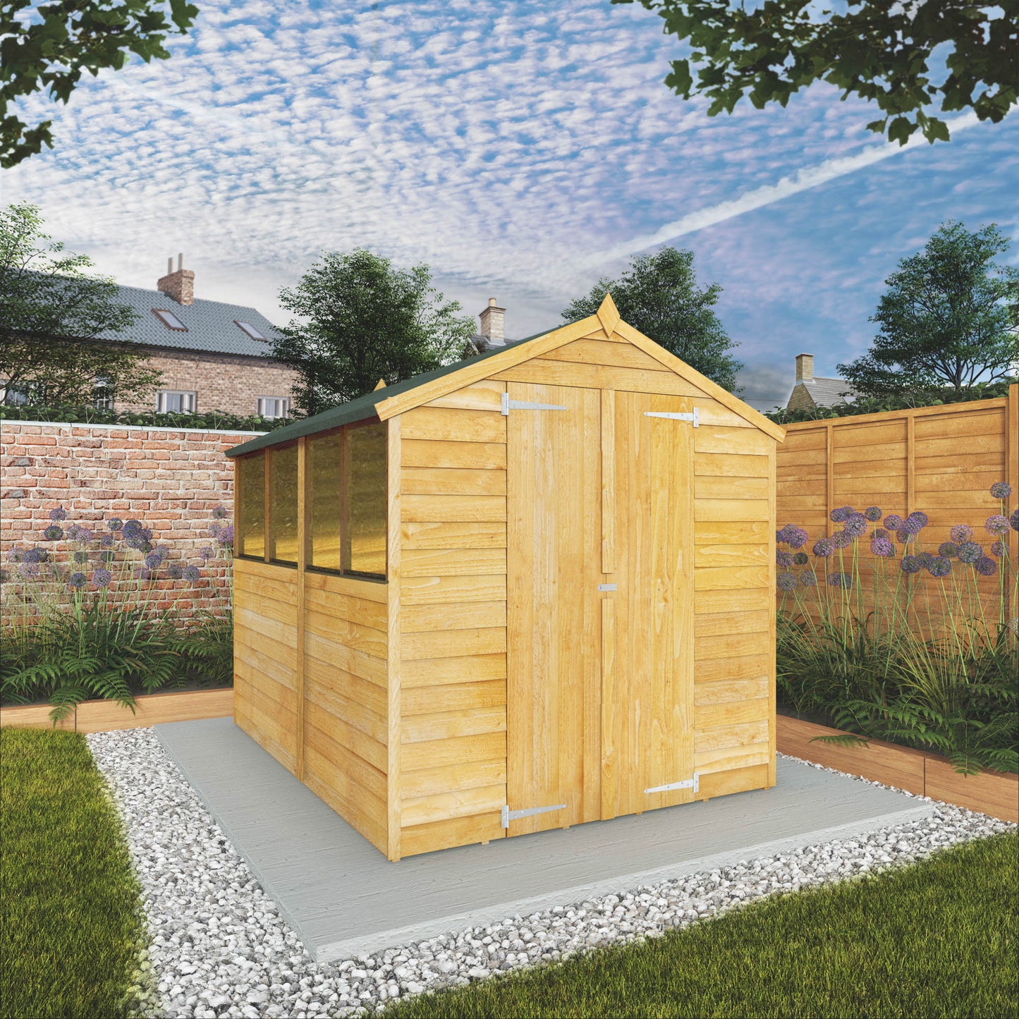 Mercia 8 x 6 Overlap Apex - Double Door Shed