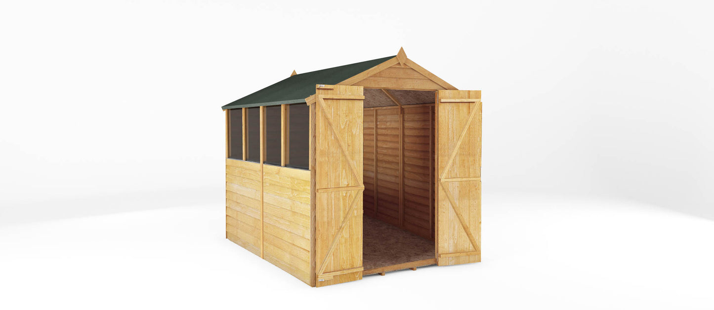 Mercia 8 x 6 Overlap Apex - Double Door Shed