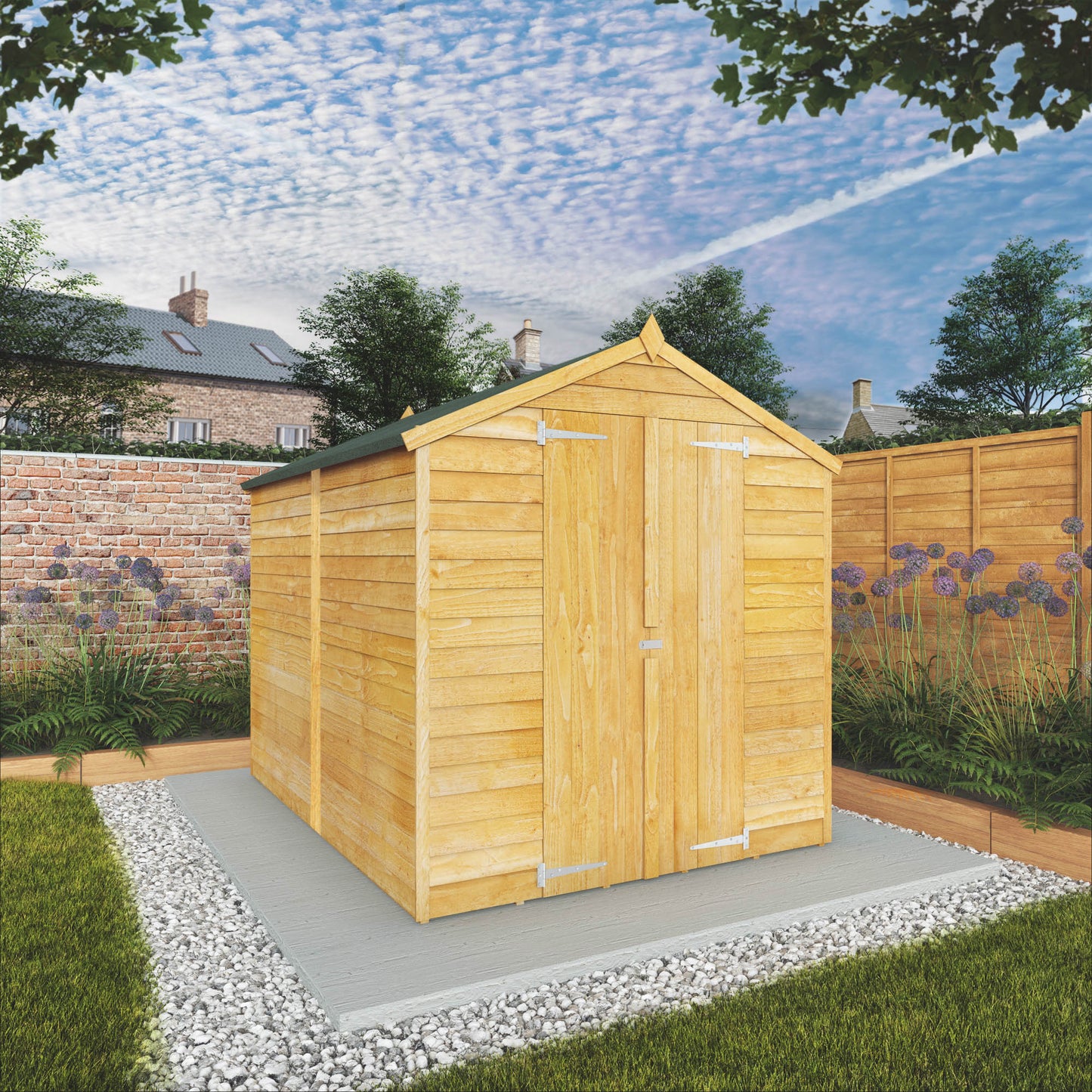 Mercia 8 x 6 Overlap Apex - Double Door  - Windowless Shed