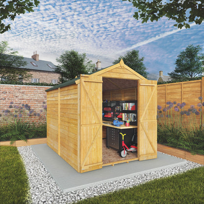 Mercia 8 x 6 Overlap Apex - Double Door  - Windowless Shed