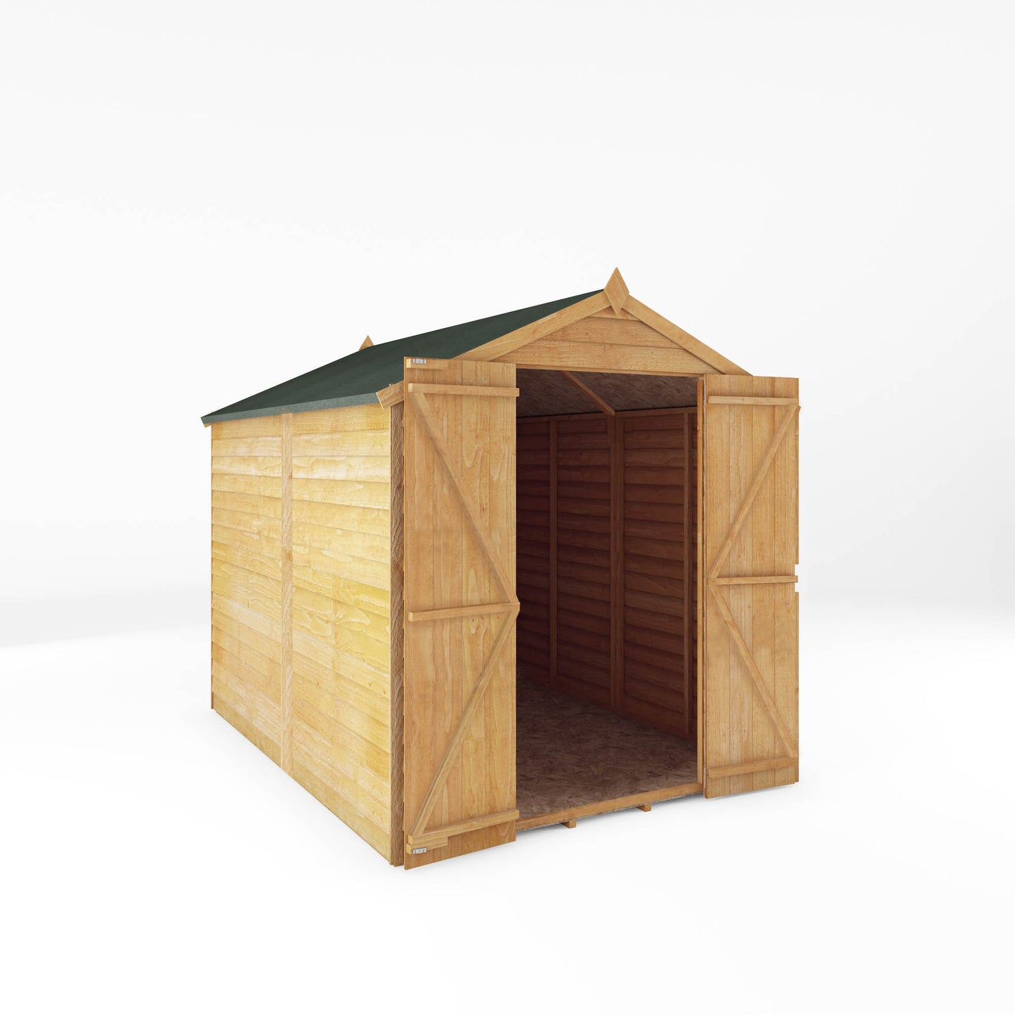 Mercia 8 x 6 Overlap Apex - Double Door  - Windowless Shed