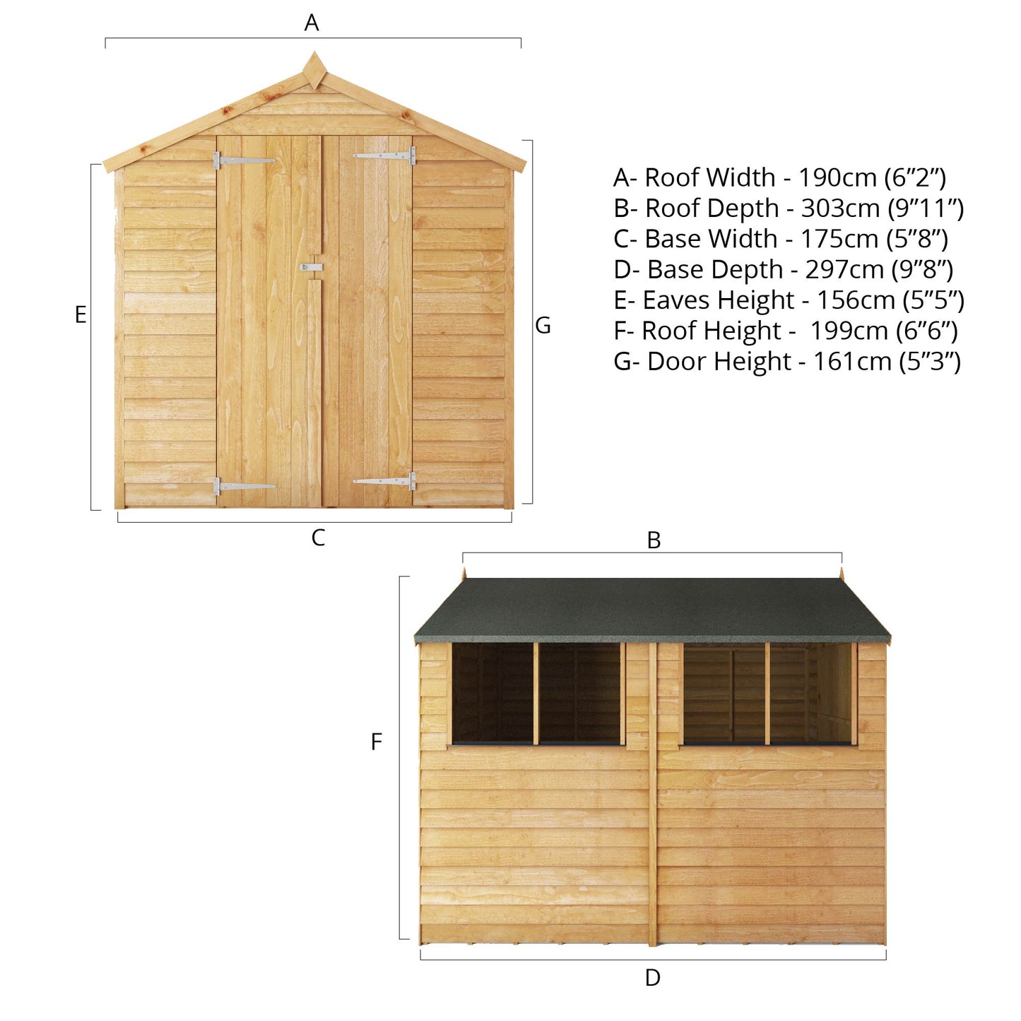 Mercia 10 x 6 Overlap Apex Shed