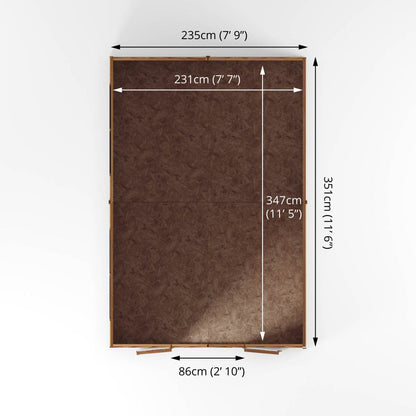 Mercia 12 x 8 Overlap Apex - Windowless Shed